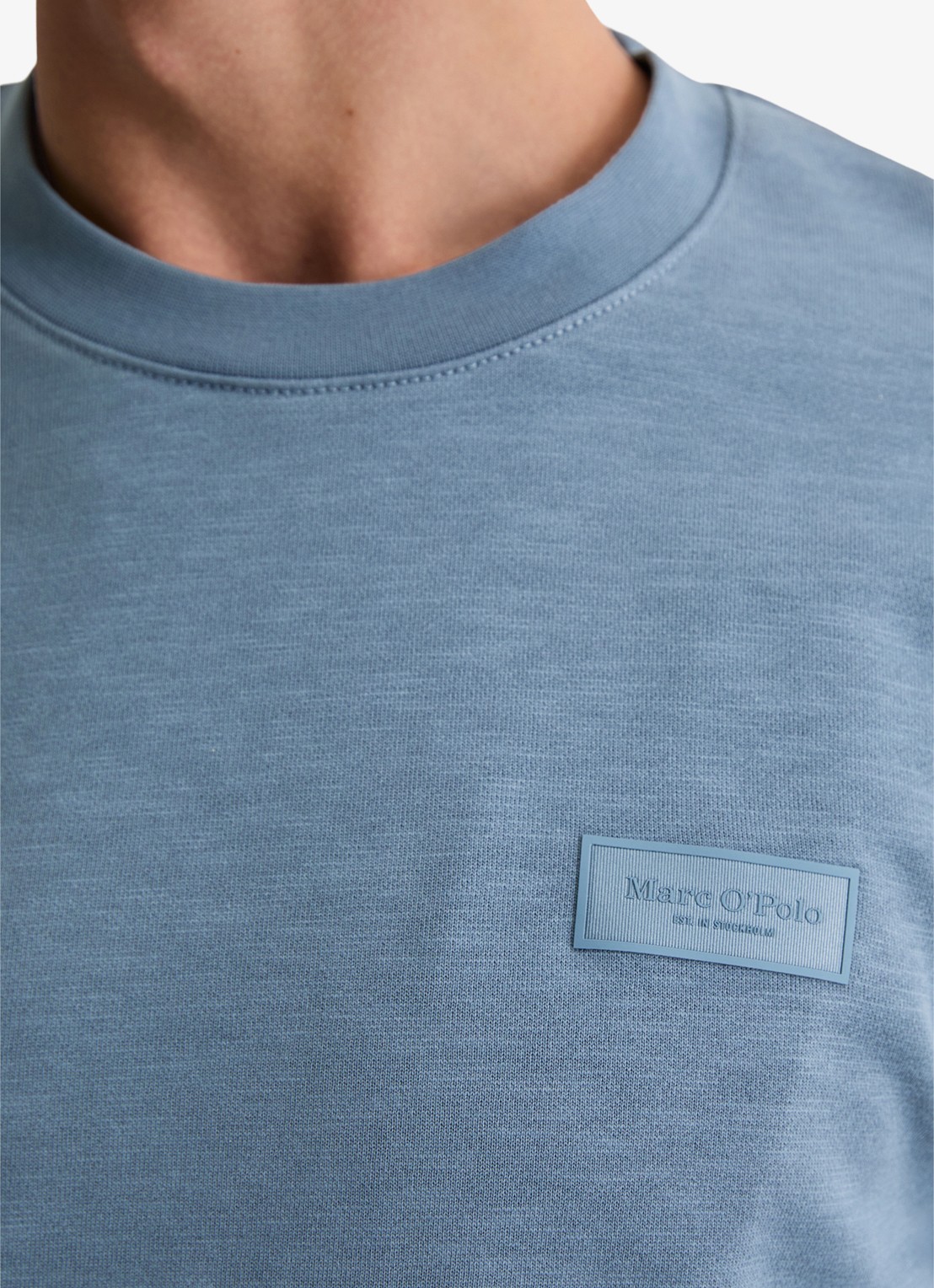 Marc O'Polo Sweater met logo - detail 4 blauwgrijs