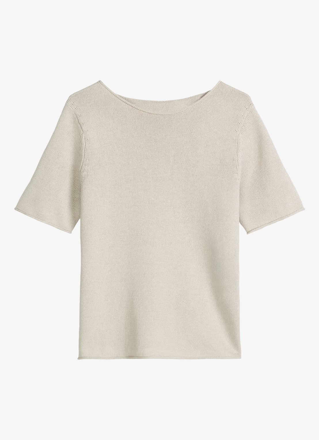 Marc O'Polo T-shirt in linnenblend met ronde hals - voorkant 2 grijs