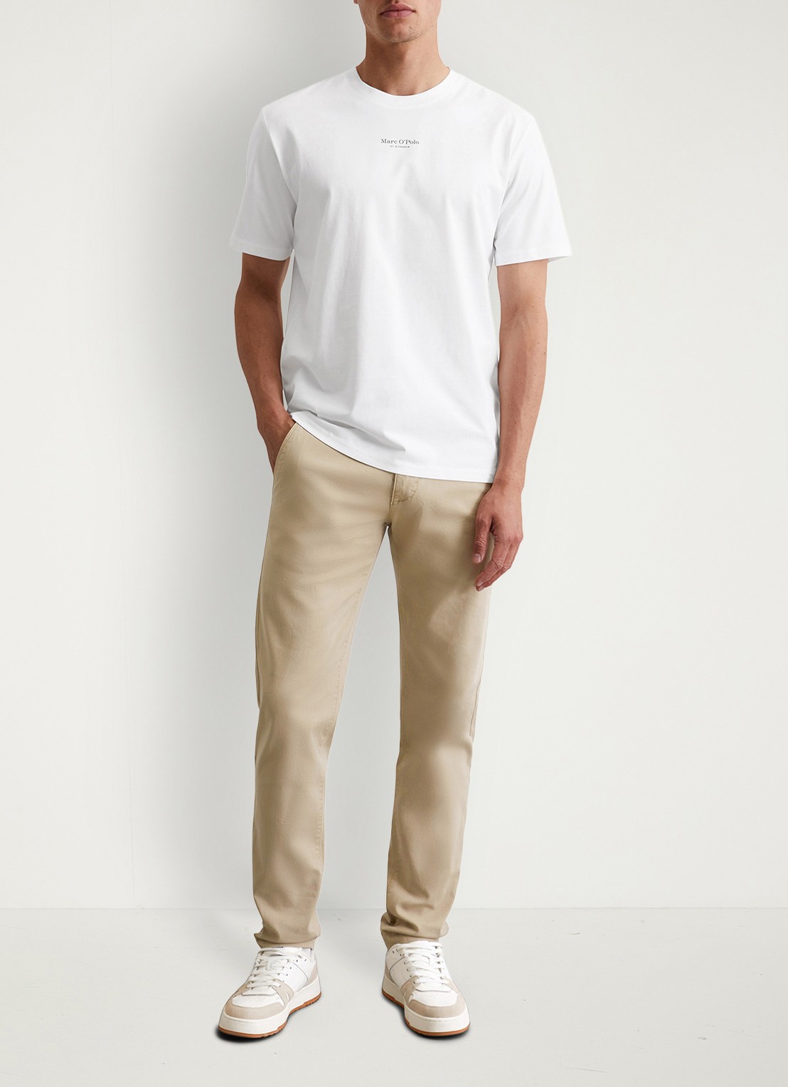 Marc O'Polo T-shirt met logo - voorkant 3 wit