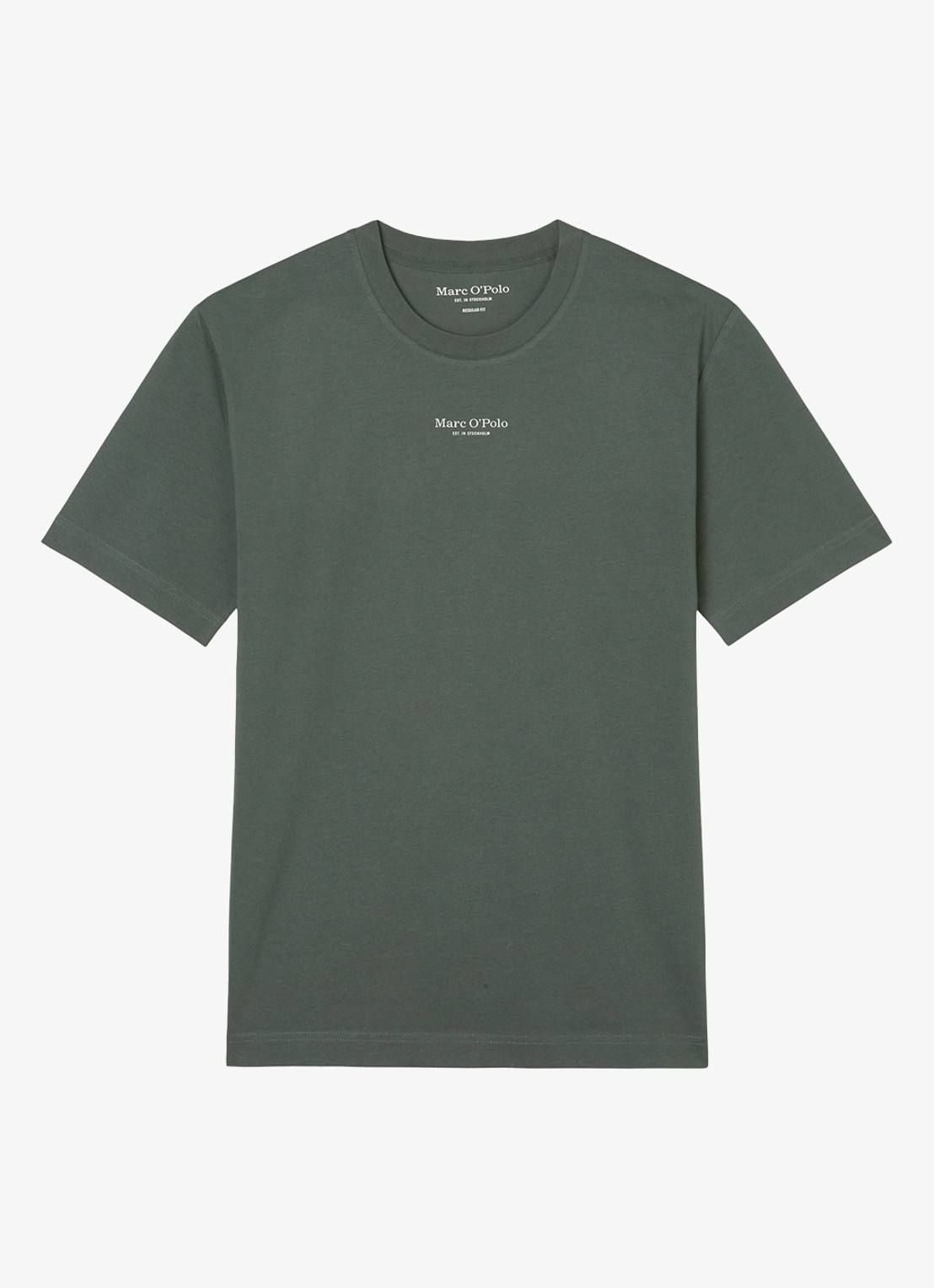 Marc O'Polo T-shirt met logo - voorkant 2 olijfgroen