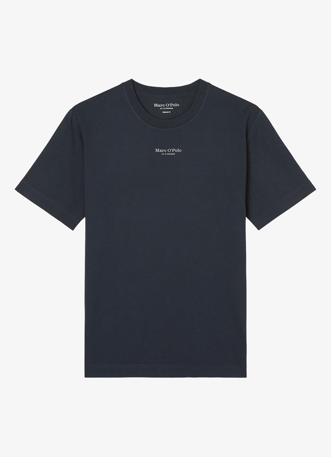 Marc O'Polo T-shirt met logo - voorkant 2 donkerblauw