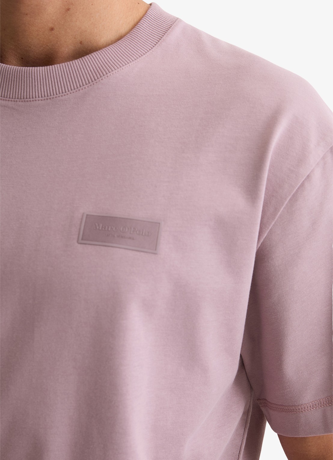 Marc O'Polo T-shirt met logo - detail 3 lichtroze
