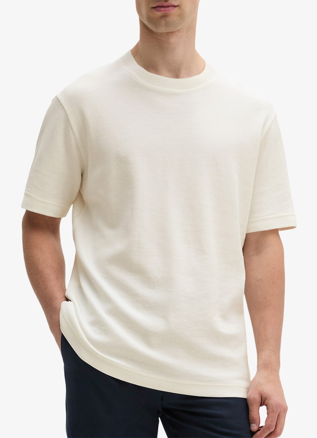 Marc O'Polo T-shirt met logo - detail 4 silky white-1183 / wit