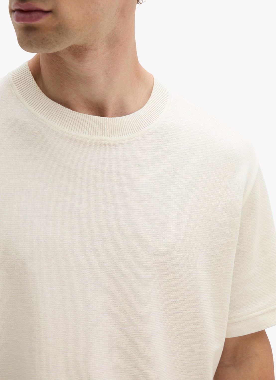 Marc O'Polo T-shirt met logo - detail 5 silky white-1183 / wit