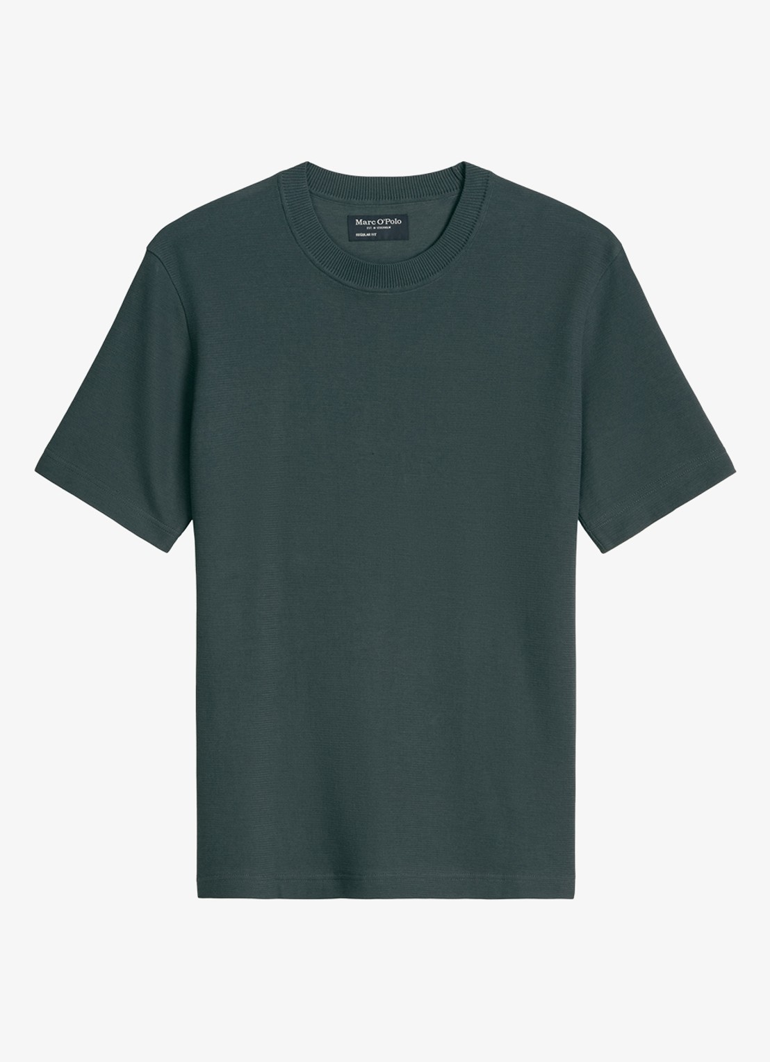 Marc O'Polo T-shirt met logo - voorkant 4 mangrove-0362 / groen
