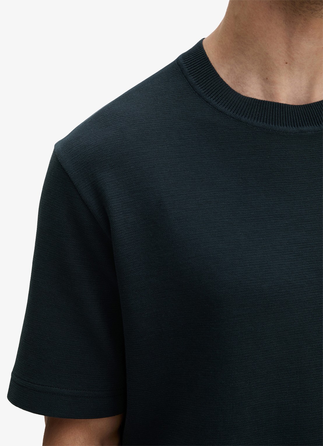 Marc O'Polo T-shirt met logo - detail 5 dark navy-4131 / blauw