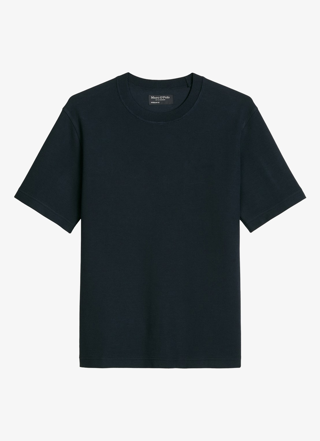 Marc O'Polo T-shirt met logo - voorkant 2 dark navy-4131 / blauw