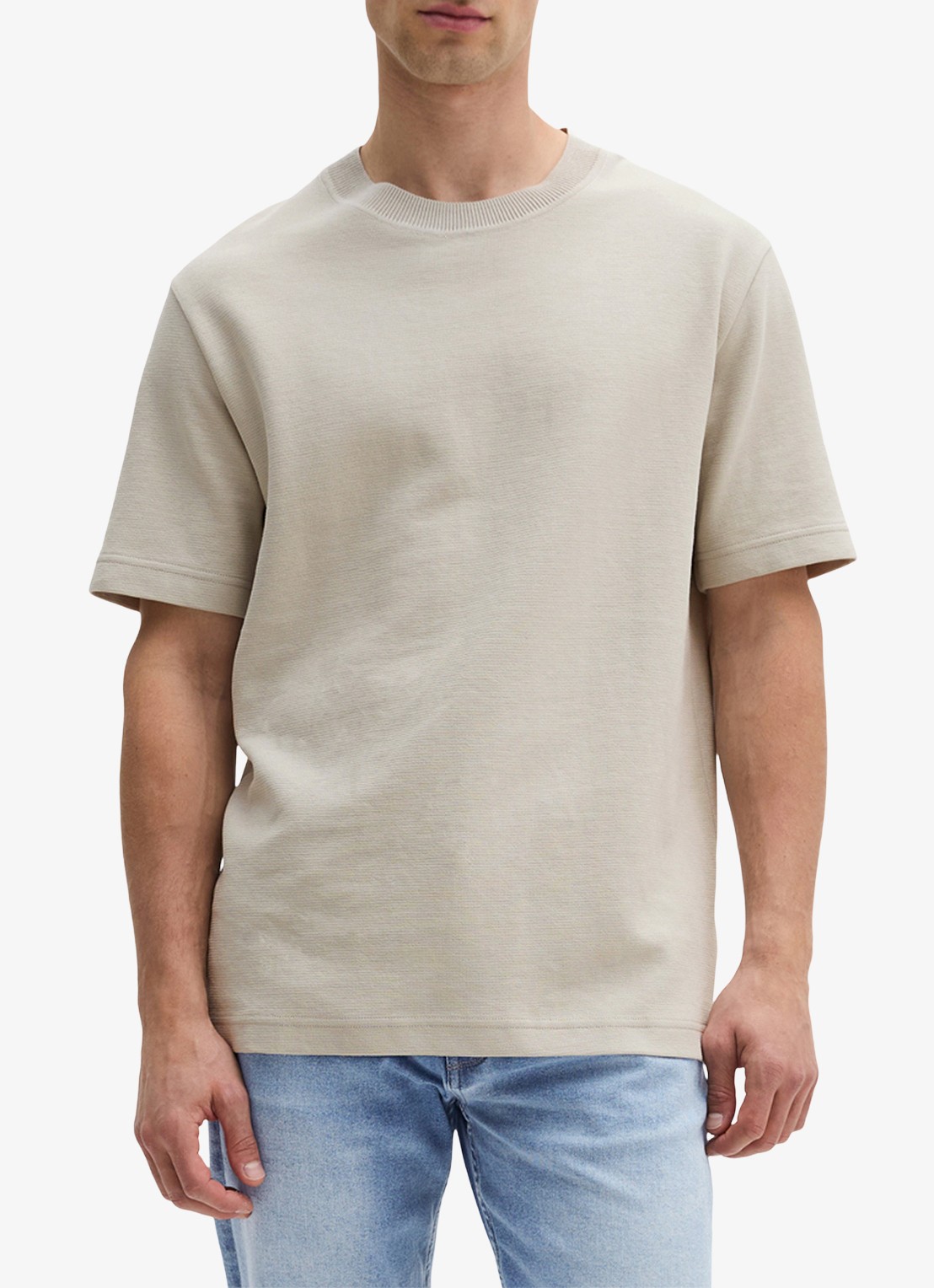 Marc O'Polo T-shirt met logo - detail 4 grey kit-0922 / grijs