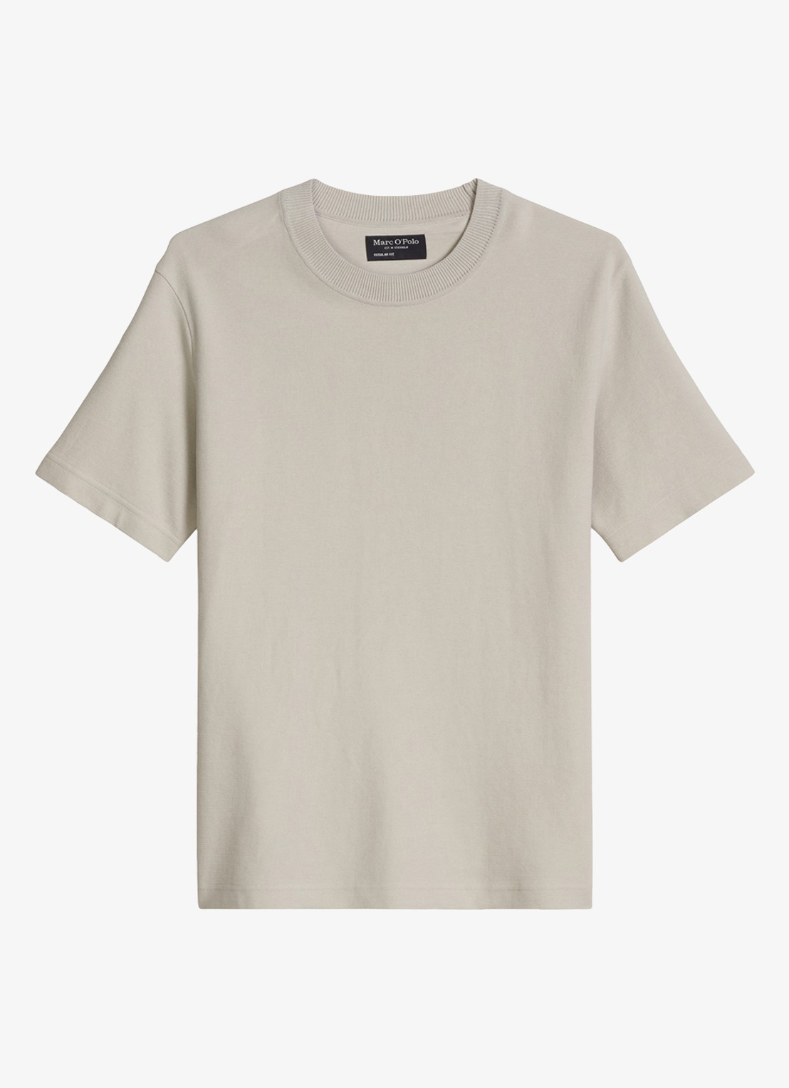 Marc O'Polo T-shirt met logo - voorkant 2 grey kit-0922 / grijs