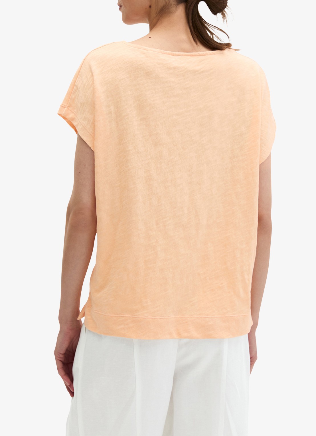 Marc O'Polo T-shirt met logoborduring - achterkant 3 soft peach-9706 / roze