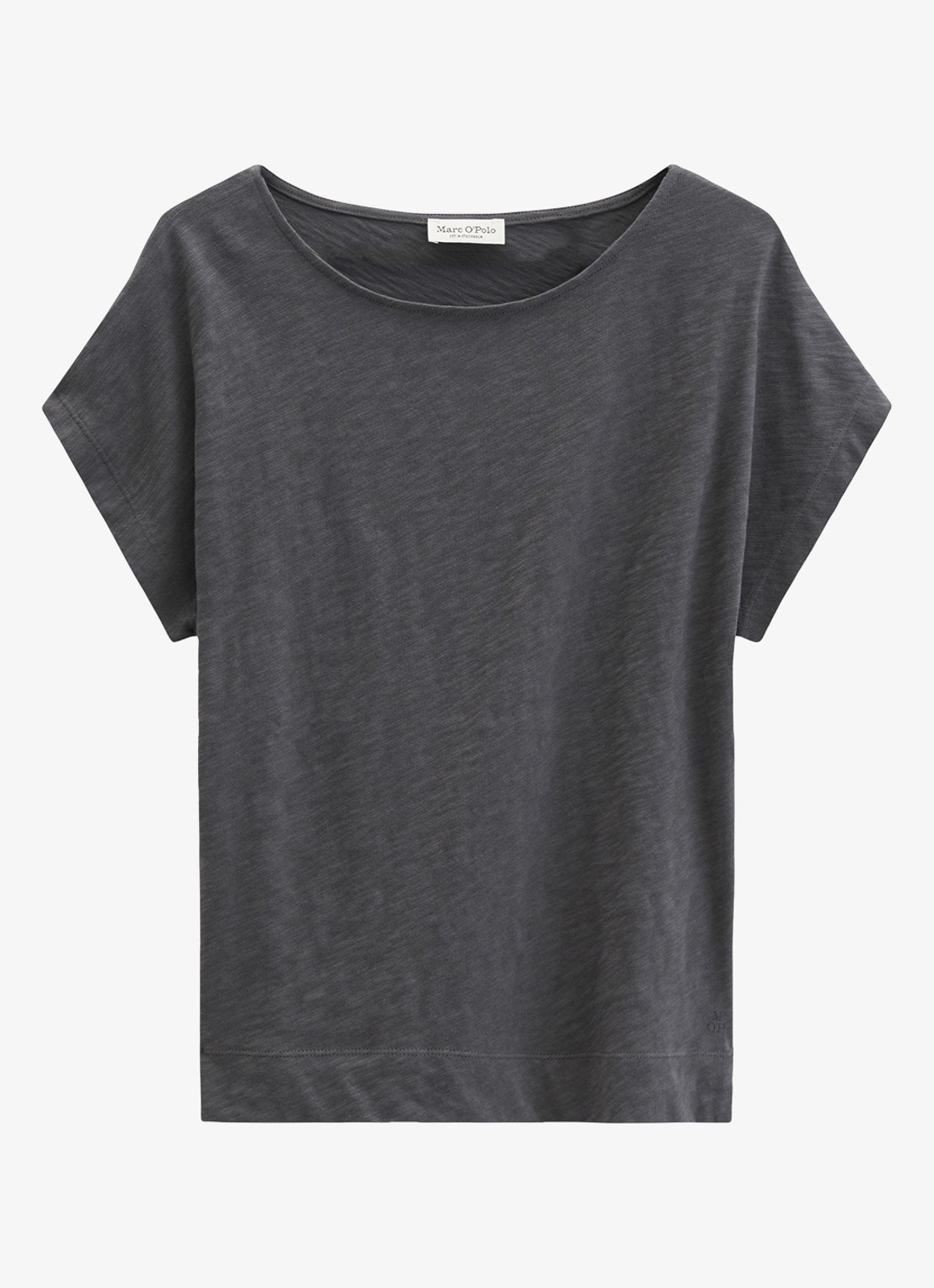 Marc O'Polo T-shirt met logoborduring - voorkant oxide grey-0364 / grijs