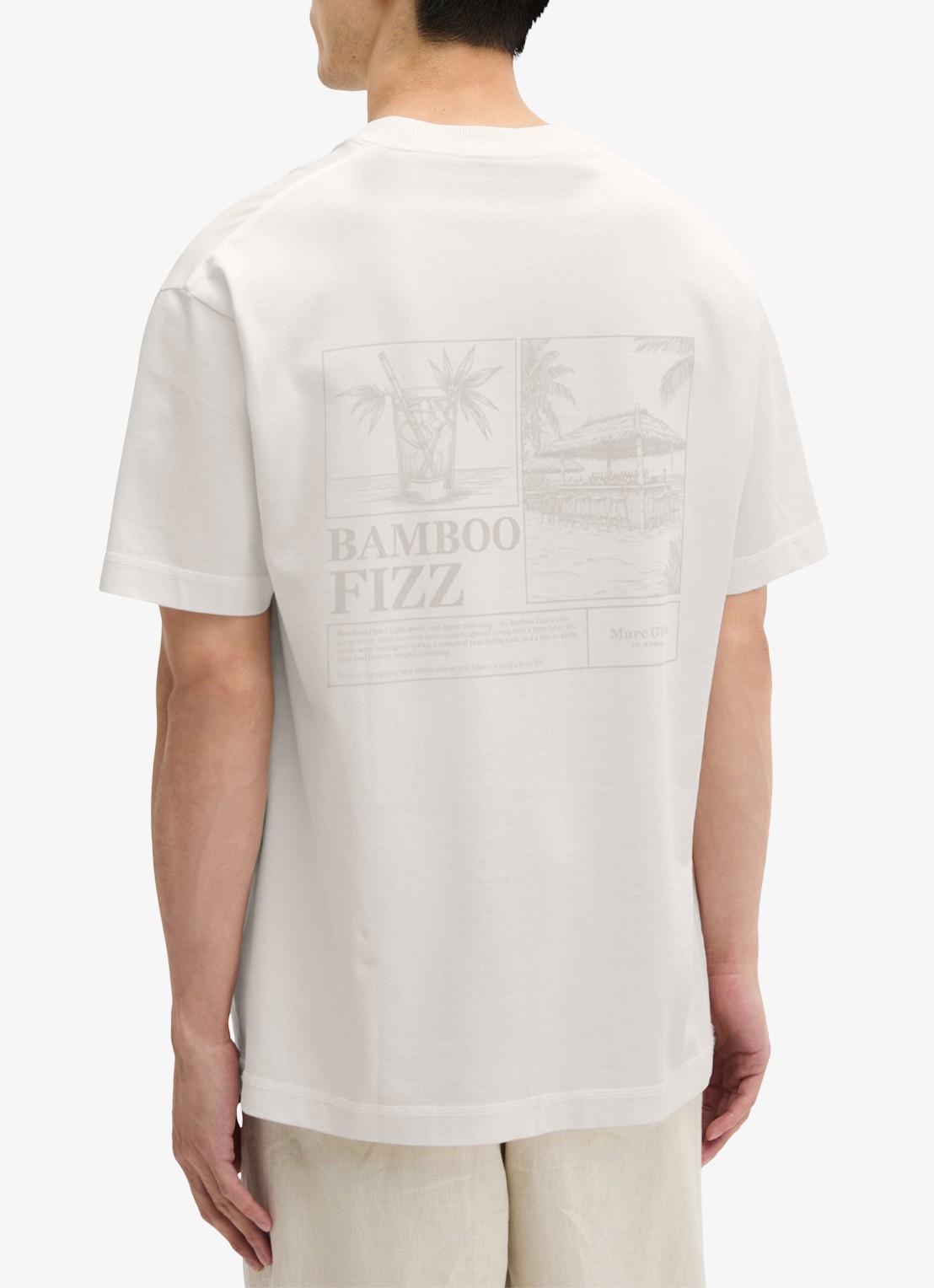 Marc O'Polo T-shirt met logoprint - achterkant 6 silky white-1183 / wit