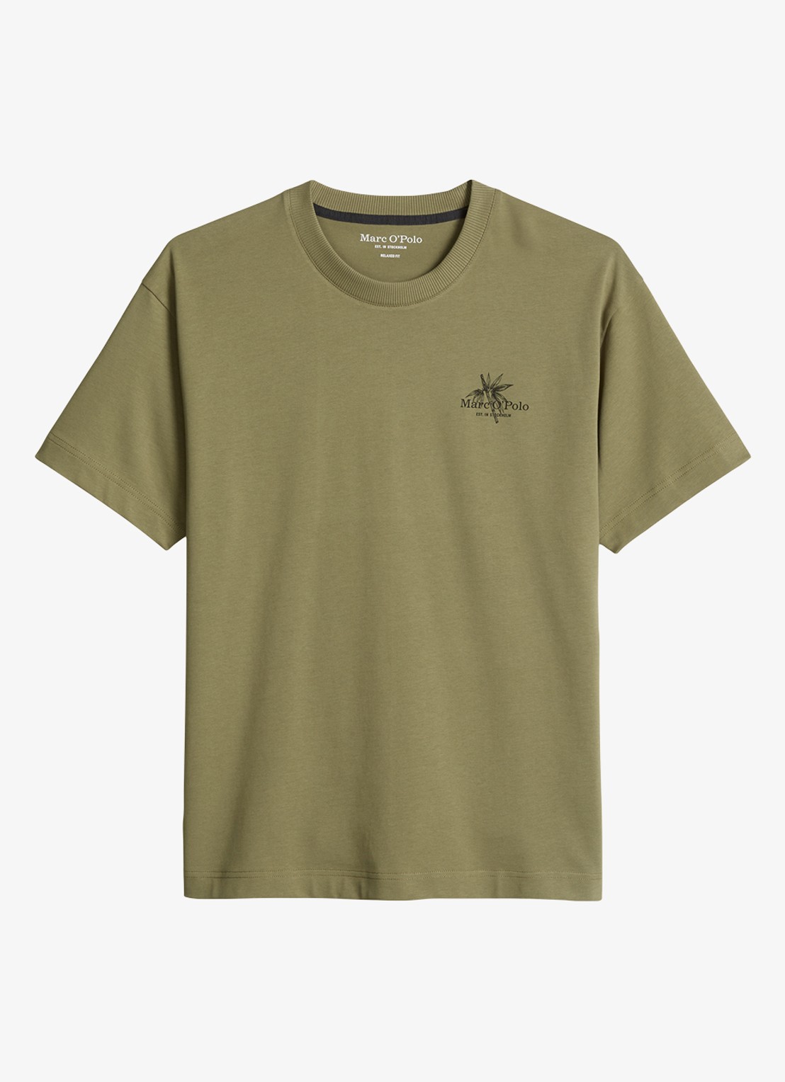 Marc O'Polo T-shirt met logoprint - voorkant 4 fresh seaweed-2945 / groen