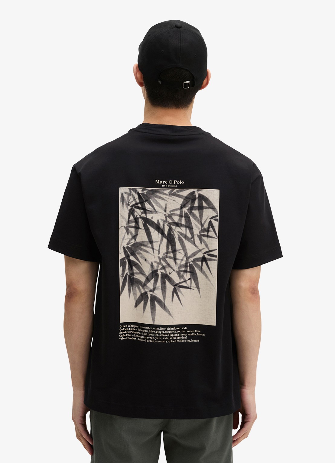 Marc O'Polo T-shirt met logoprint - achterkant black-0001 / zwart