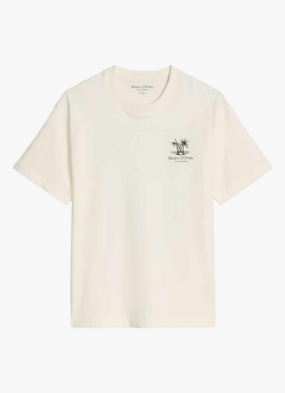Marc O'Polo T-shirt met logoprint - voorkant 2 silky white-1183 / wit