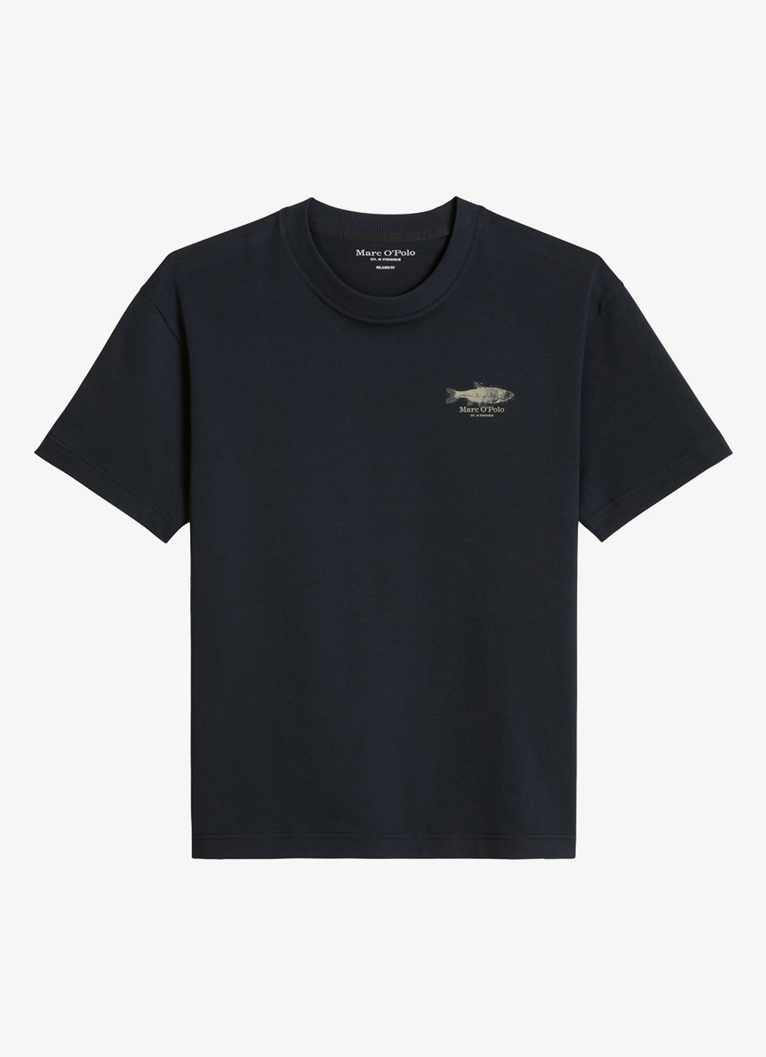 Marc O'Polo T-shirt met print - voorkant 4 dark navy-4131 / blauw