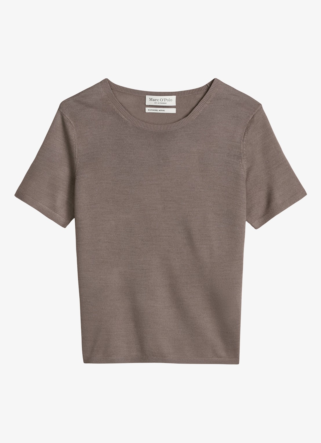 Marc O'Polo T-shirt met ronde hals - voorkant 3 bruin