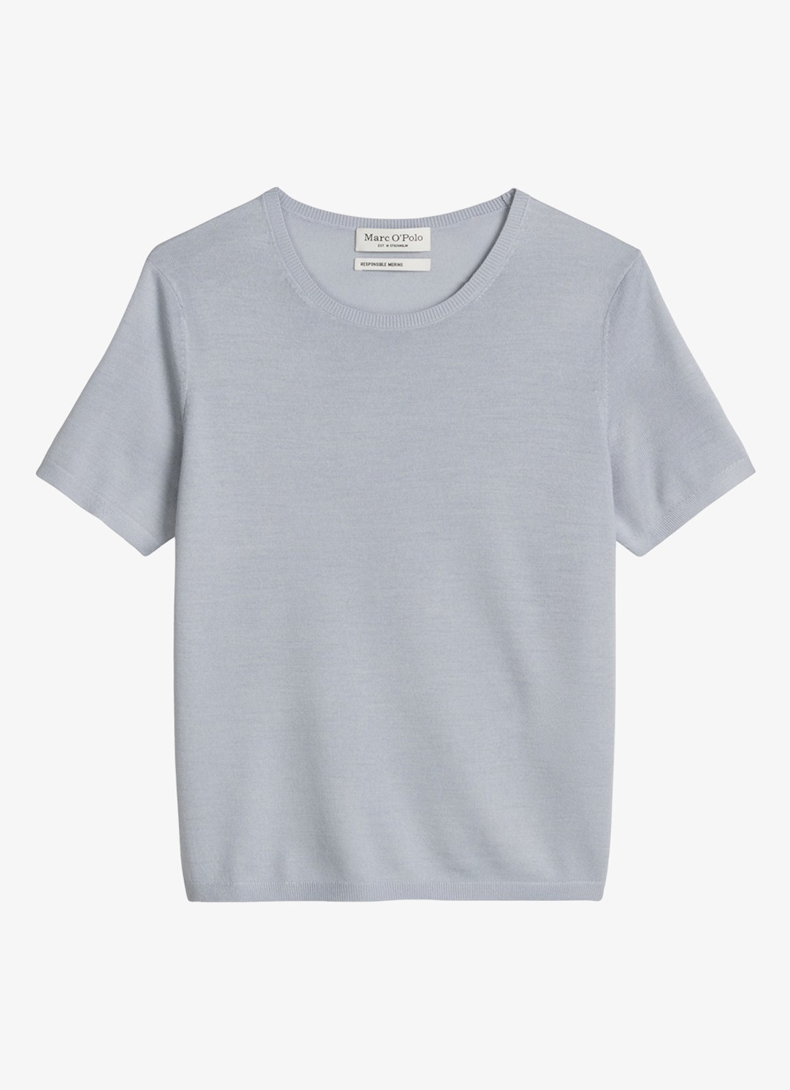 Marc O'Polo T-shirt met ronde hals - voorkant grijsmele