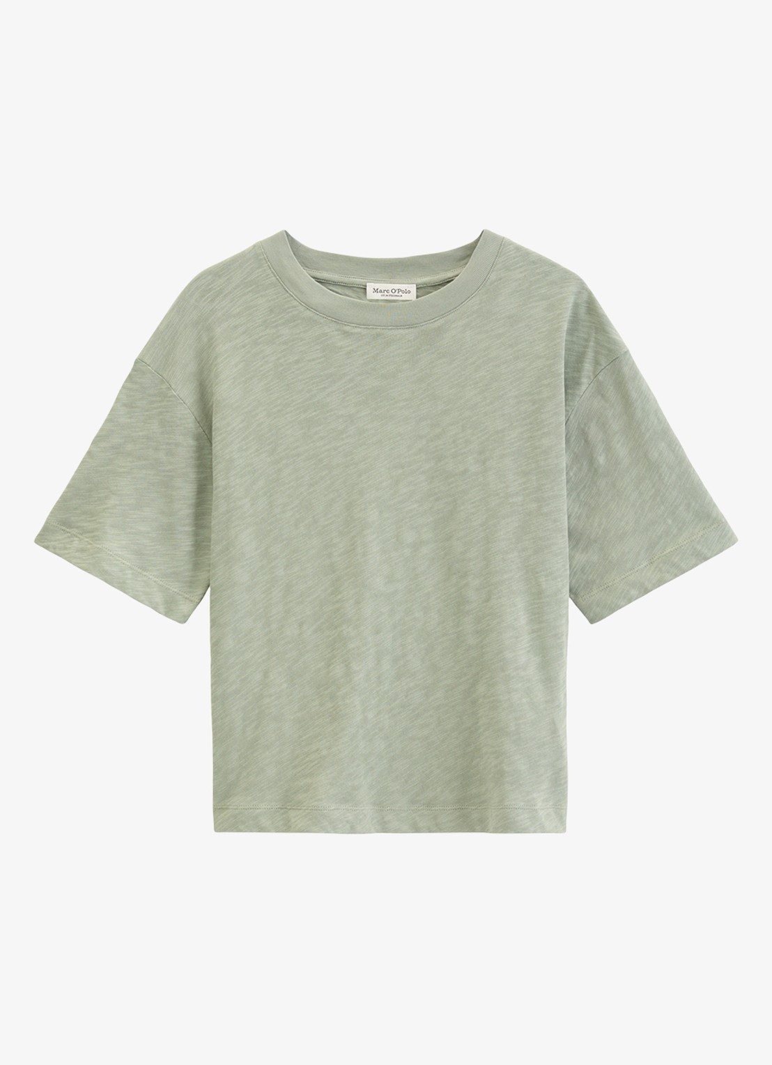 Marc O'Polo T-shirt met ronde hals - voorkant 3 lindegroen