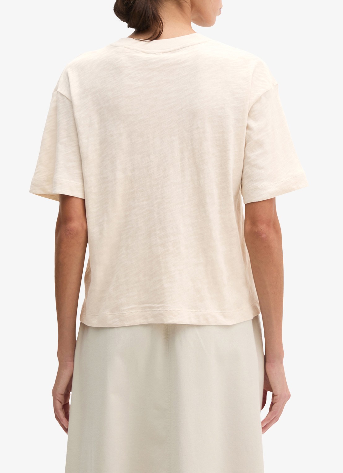 Marc O'Polo T-shirt met ronde hals - achterkant 4 beige