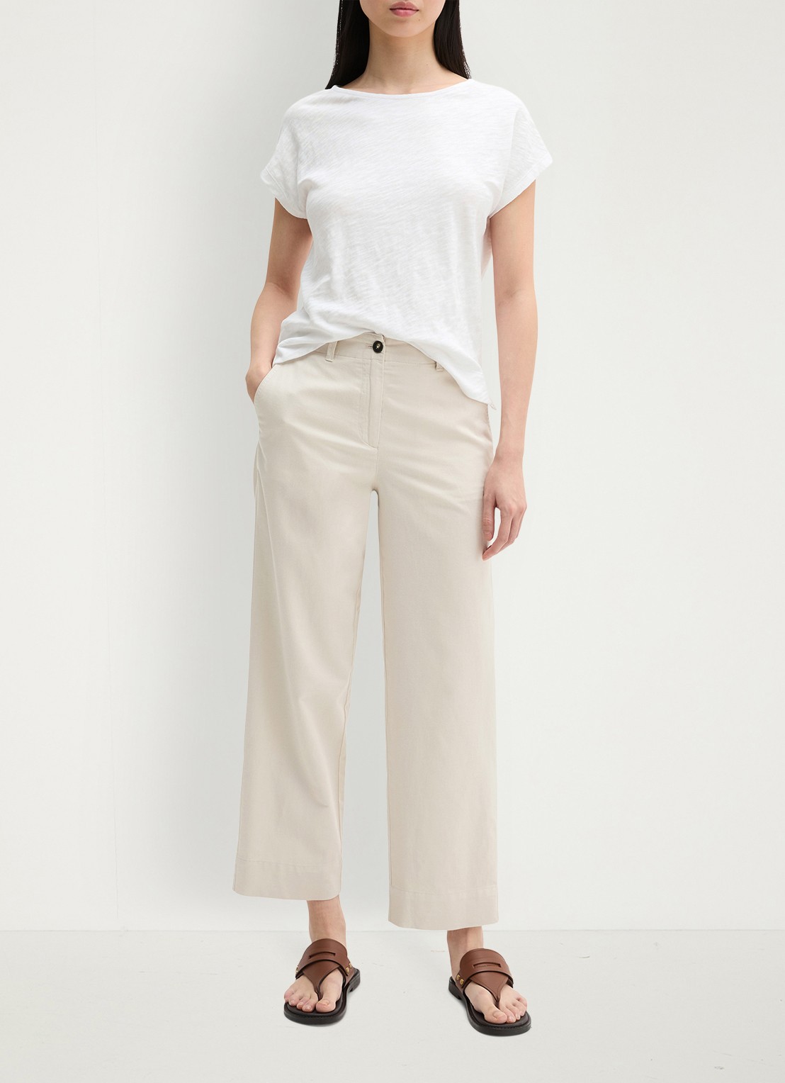 Marc O'Polo T-shirt met ronde hals - voorkant 4 wit