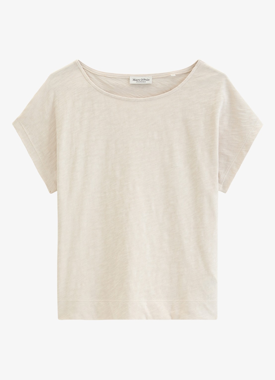 Marc O'Polo T-shirt met ronde hals - voorkant beige