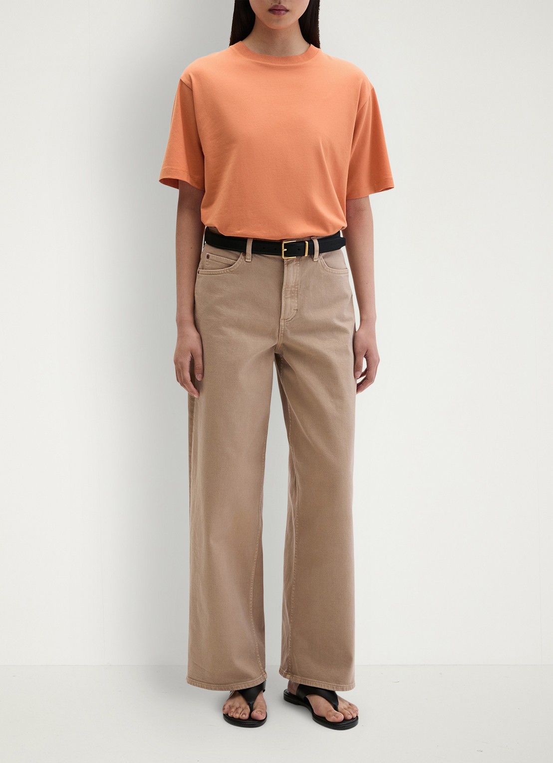 Marc O'Polo T-shirt met ronde hals - voorkant 3 warm orange-9326 / oranje