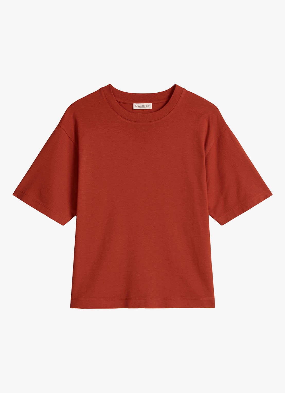 Marc O'Polo T-shirt met ronde hals - voorkant 4 tall poppy-6896 / paars