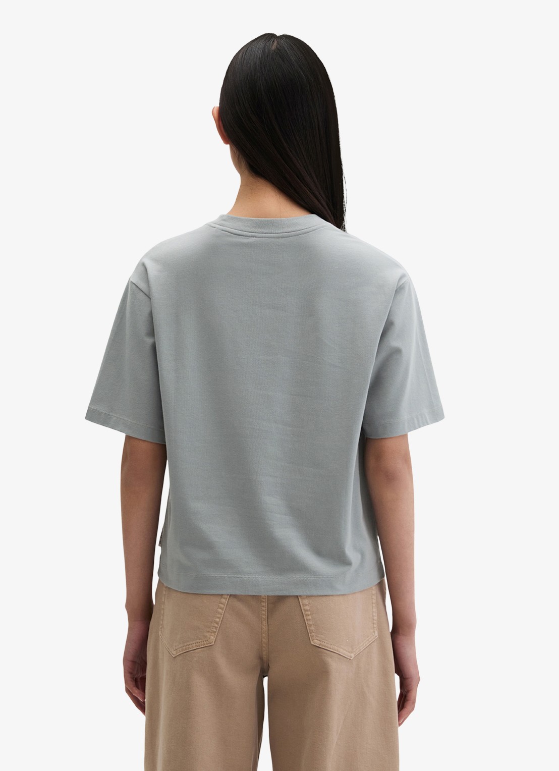 Marc O'Polo T-shirt met ronde hals - achterkant 5 quiet sea-0639 / blauw