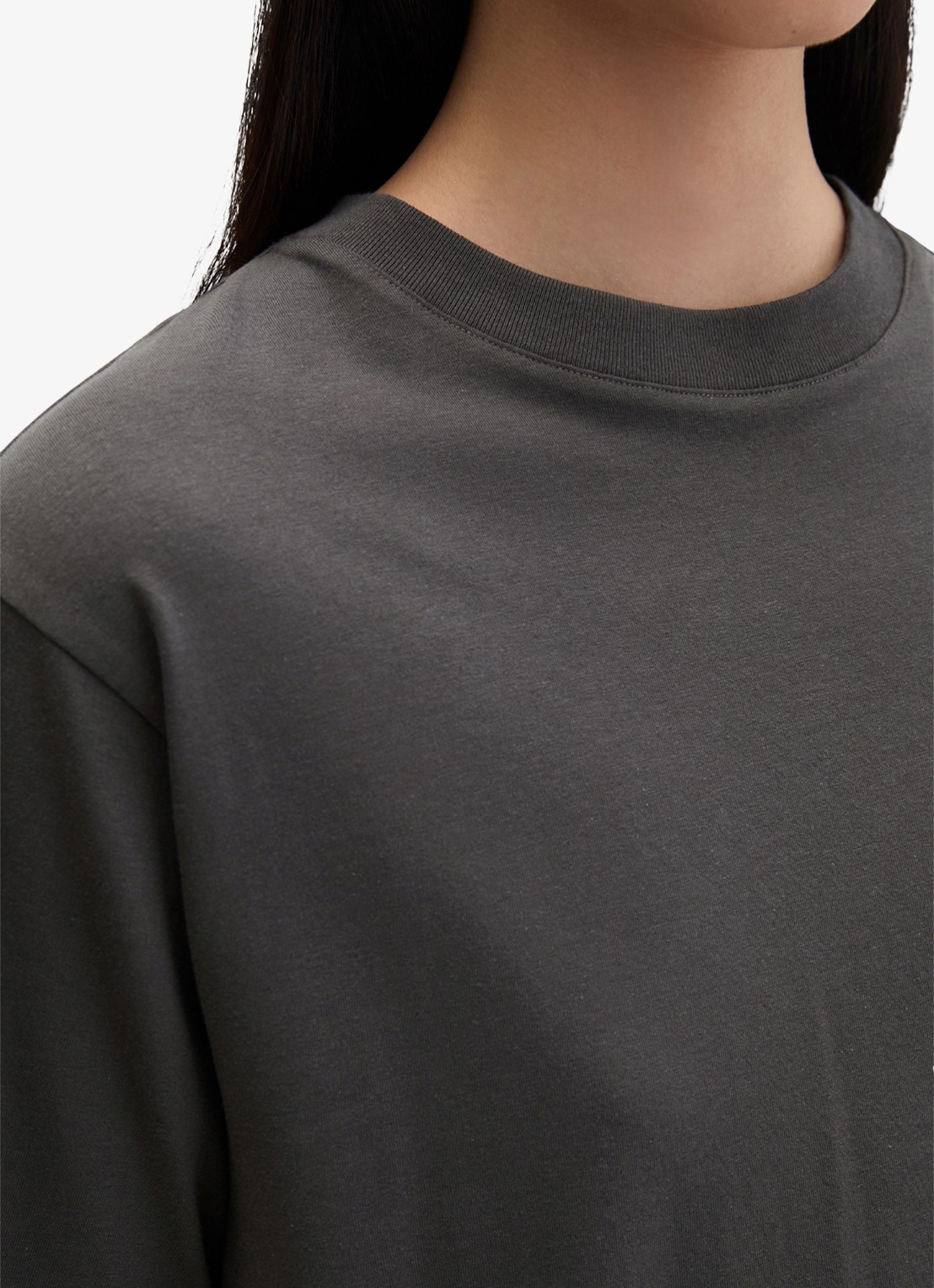Marc O'Polo T-shirt met ronde hals - detail 3 oxide grey-0364 / grijs