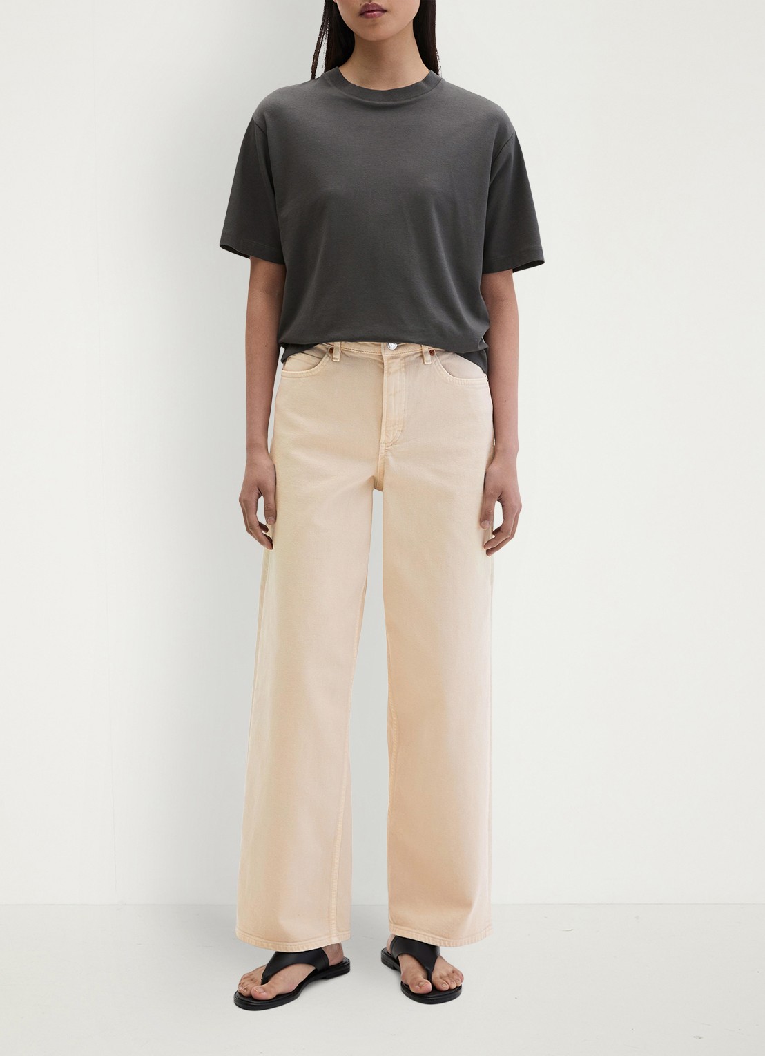 Marc O'Polo T-shirt met ronde hals - voorkant 5 oxide grey-0364 / grijs
