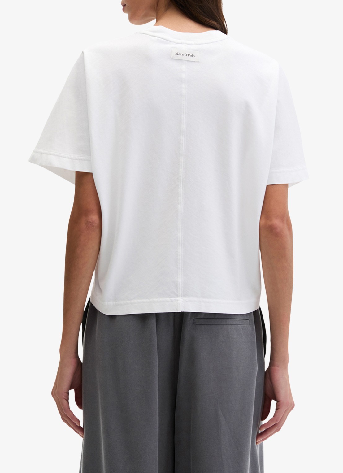 Marc O'Polo T-shirt met ronde hals - achterkant 3 white-0163 / wit