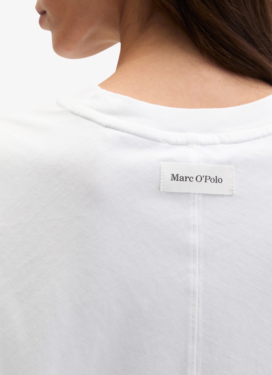 Marc O'Polo T-shirt met ronde hals - detail 2 white-0163 / wit