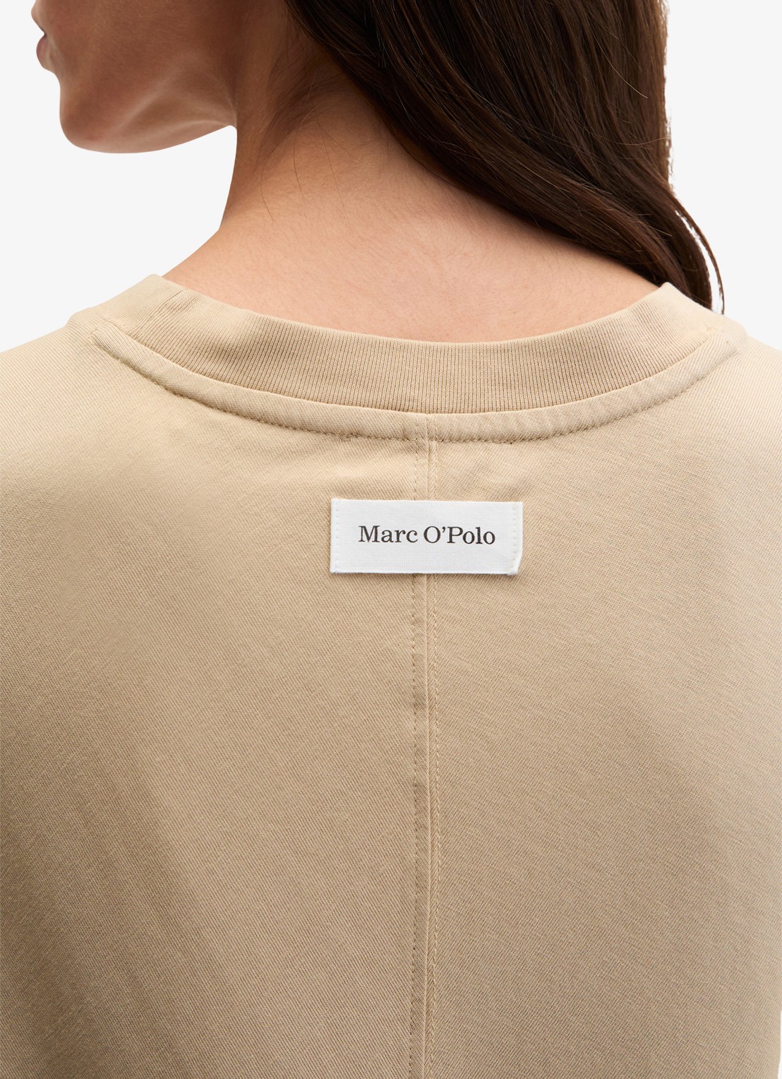 Marc O'Polo T-shirt met ronde hals - detail 3 sandpaper-2326 / beige