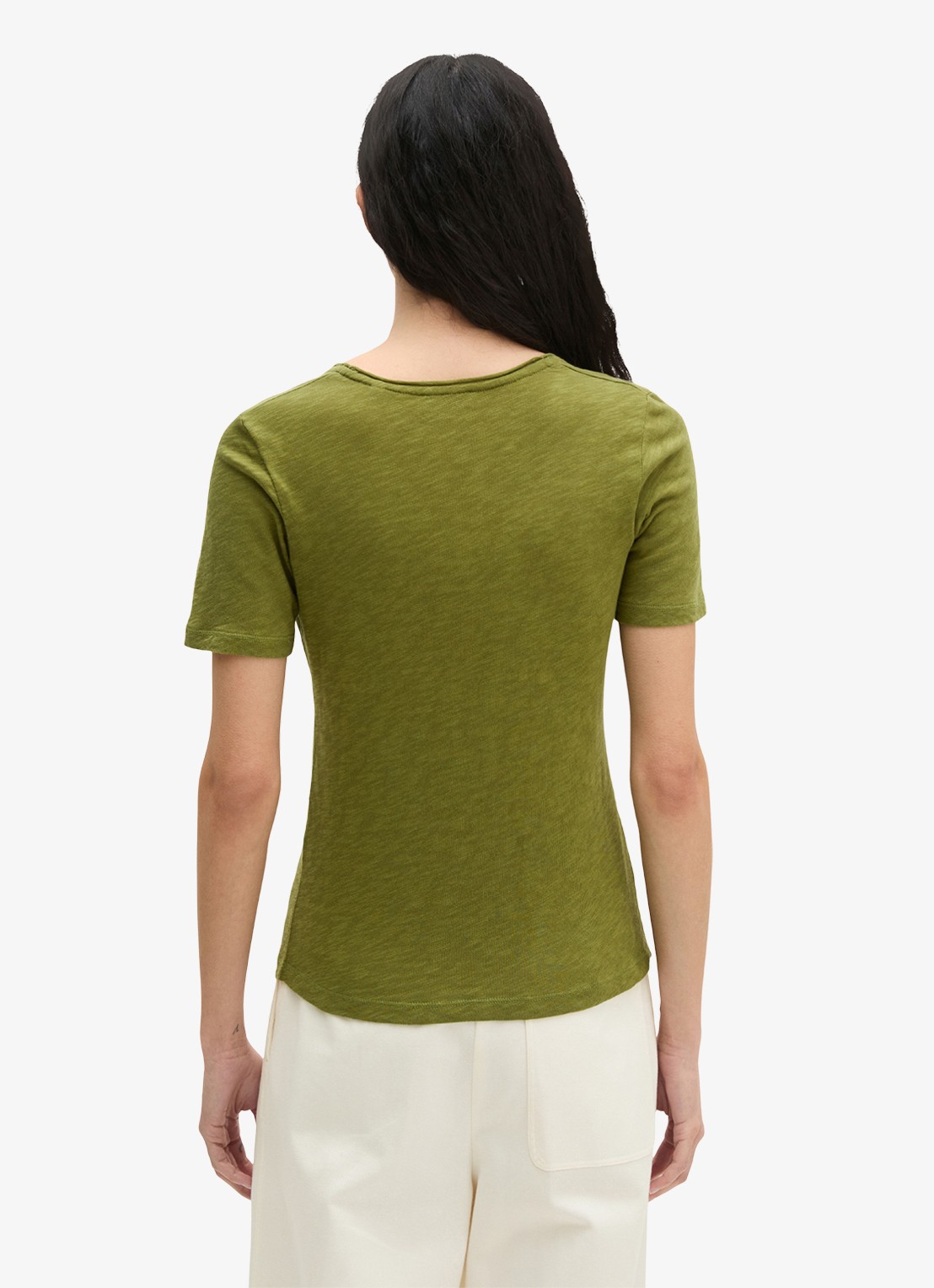 Marc O'Polo T-shirt met ronde hals - achterkant shaded fern / groen