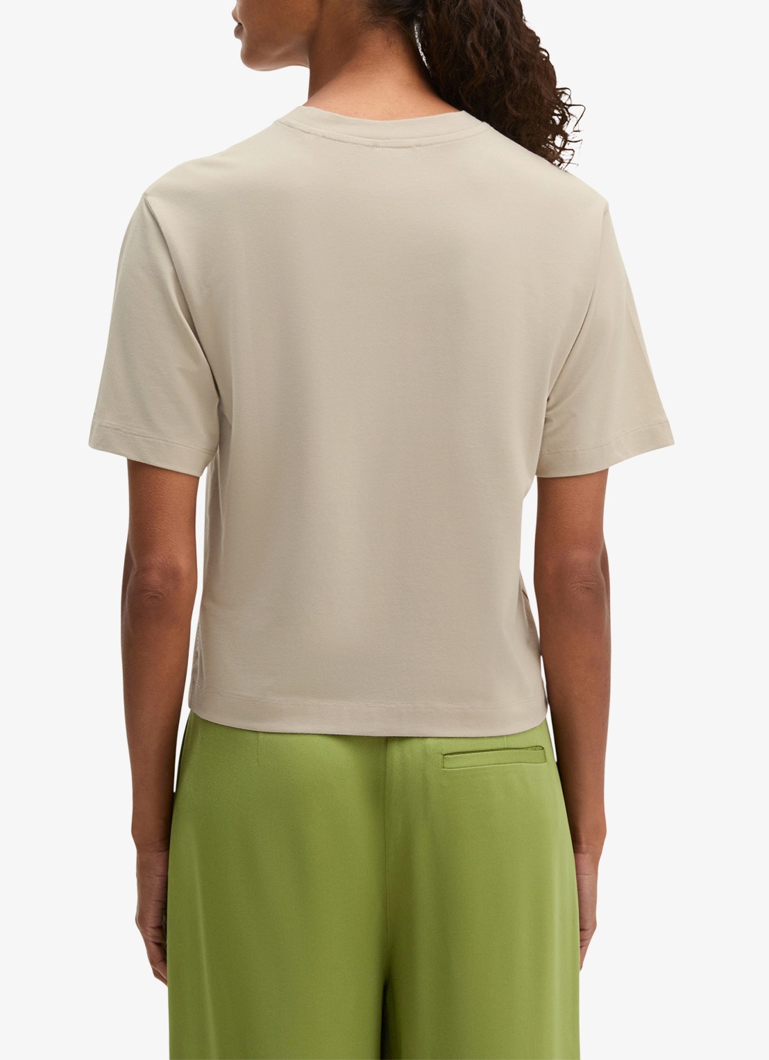 Marc O'Polo T-shirt met ronde hals - achterkant linen beige / grijs
