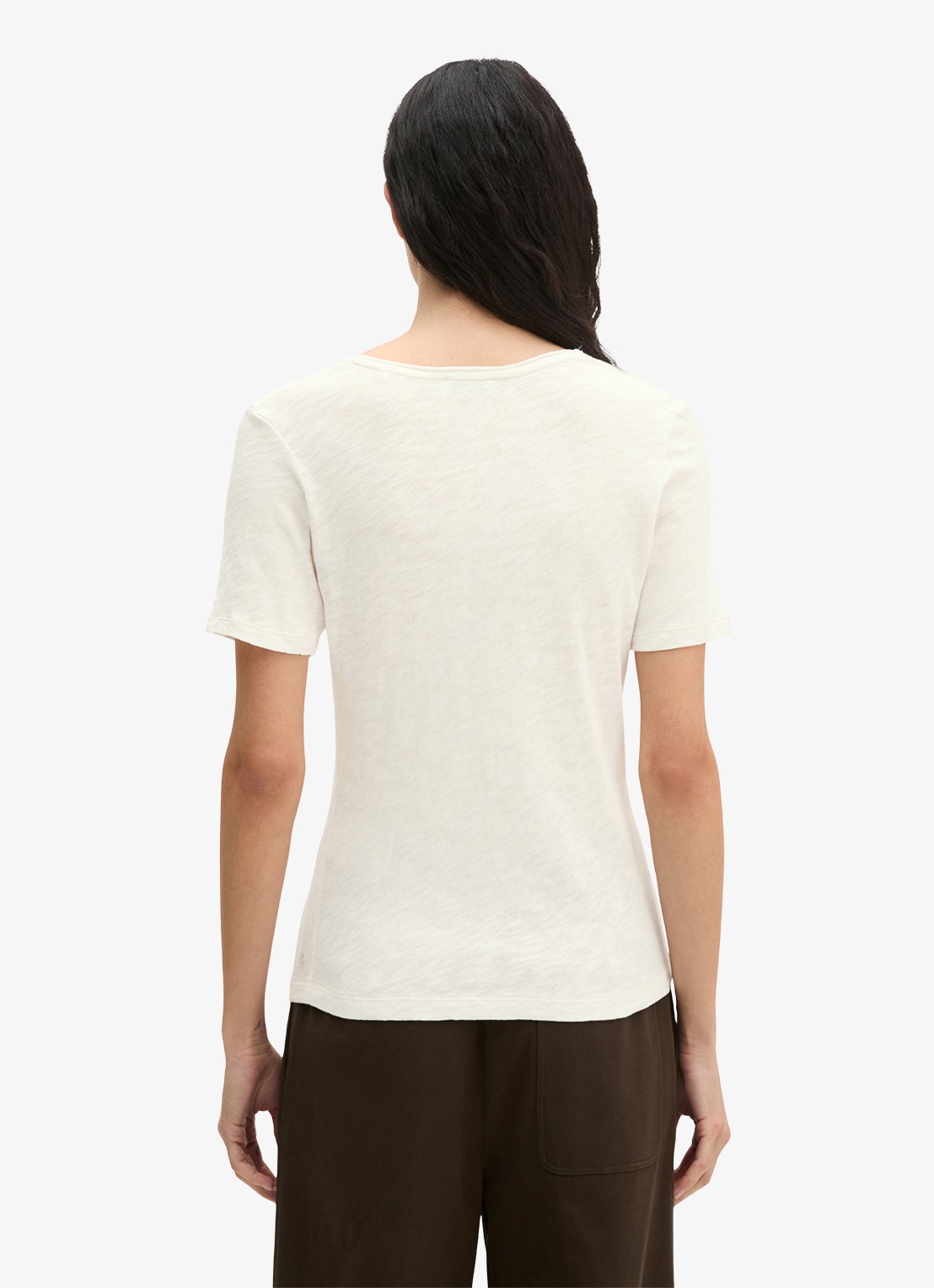 Marc O'Polo T-shirt met ronde hals - achterkant 5 white cotton / wit