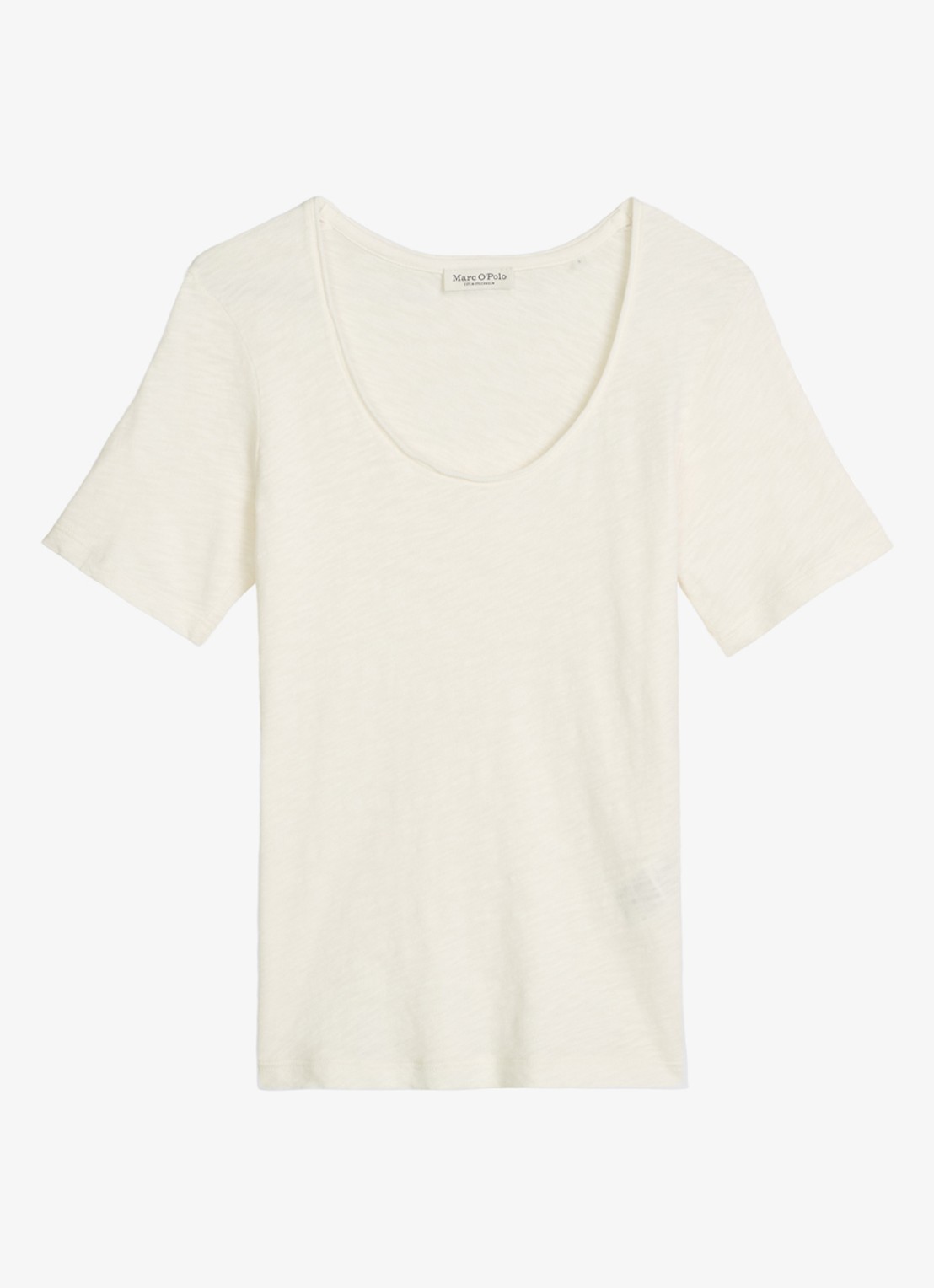 Marc O'Polo T-shirt met ronde hals - voorkant 3 white cotton / wit