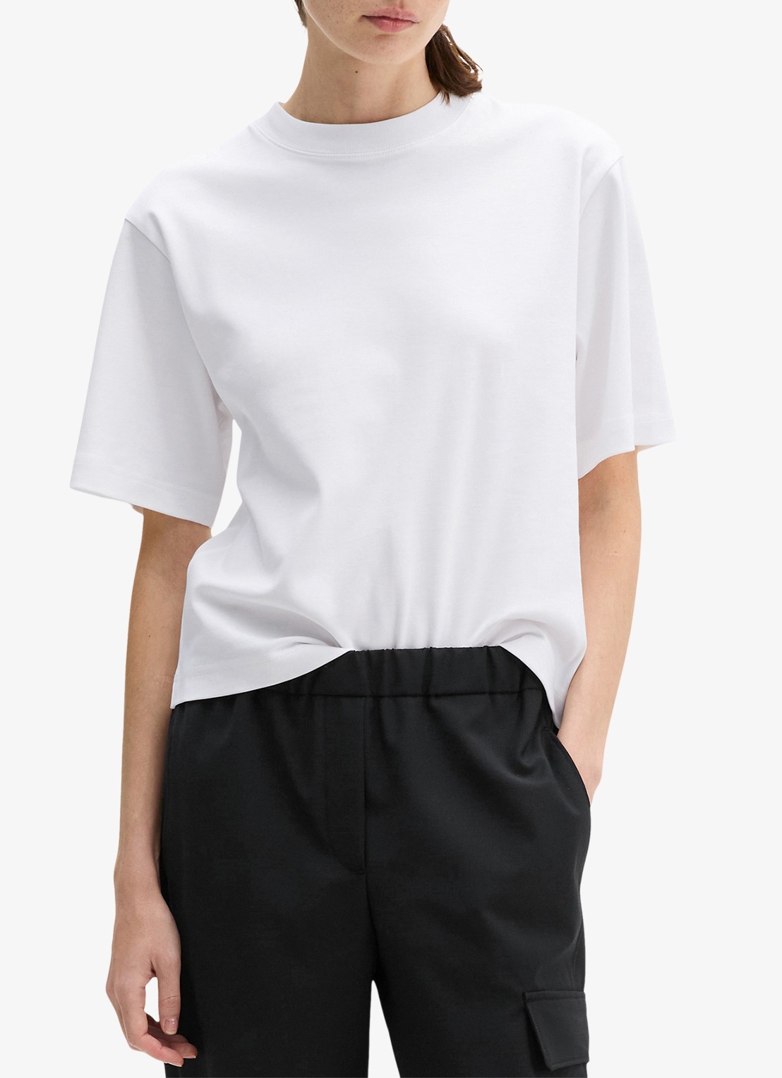 Marc O'Polo T-shirt met ronde hals - detail 2 white / wit