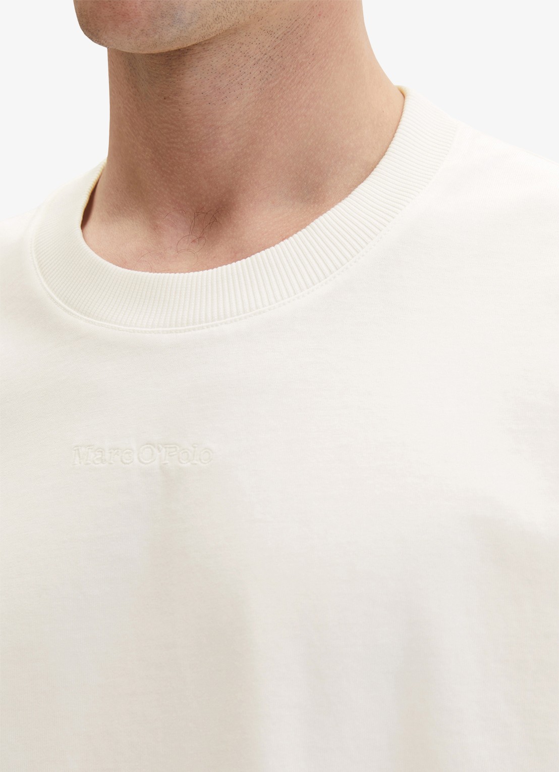 Marc O'Polo T-shirt met ronde hals - detail 5 gebroken wit