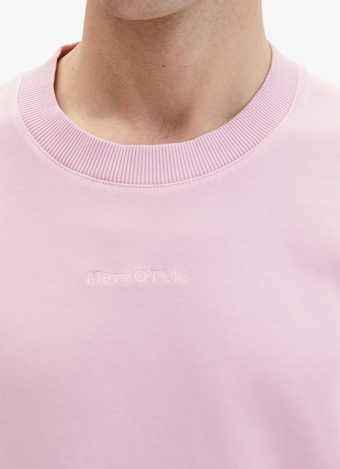 Marc O'Polo T-shirt met ronde hals - detail 3 lichtroze
