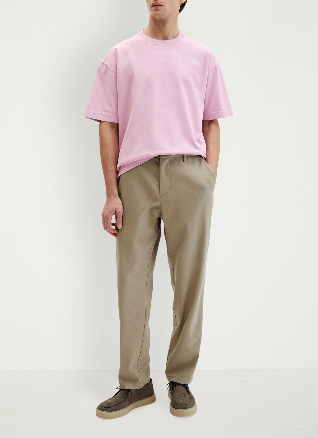 Marc O'Polo T-shirt met ronde hals - voorkant 5 lichtroze
