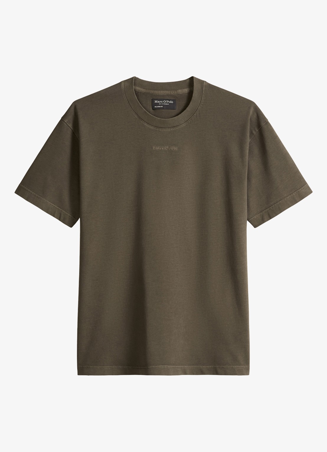 Marc O'Polo T-shirt met ronde hals - voorkant 2 bronsgroen