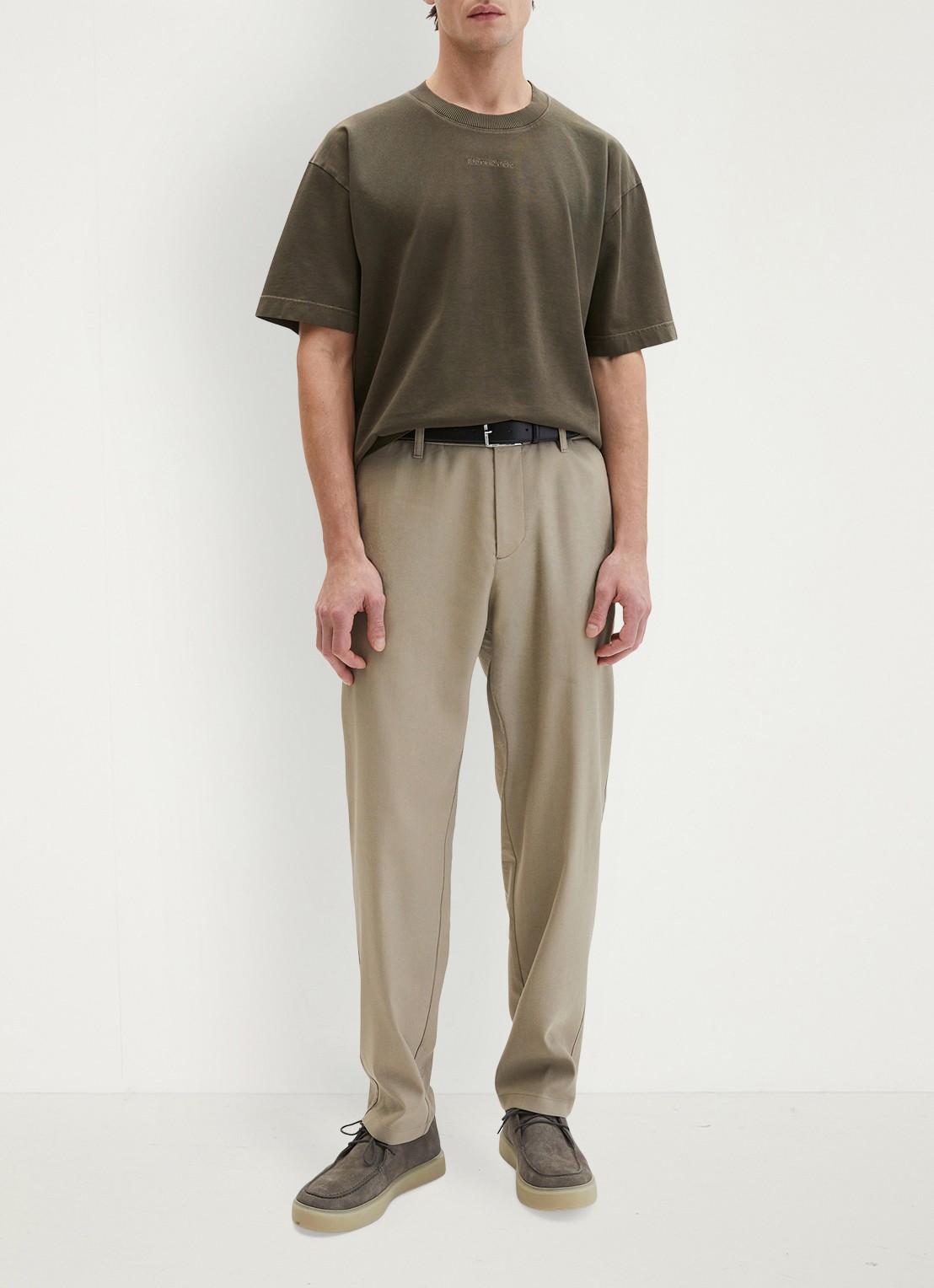 Marc O'Polo T-shirt met ronde hals - voorkant 3 bronsgroen
