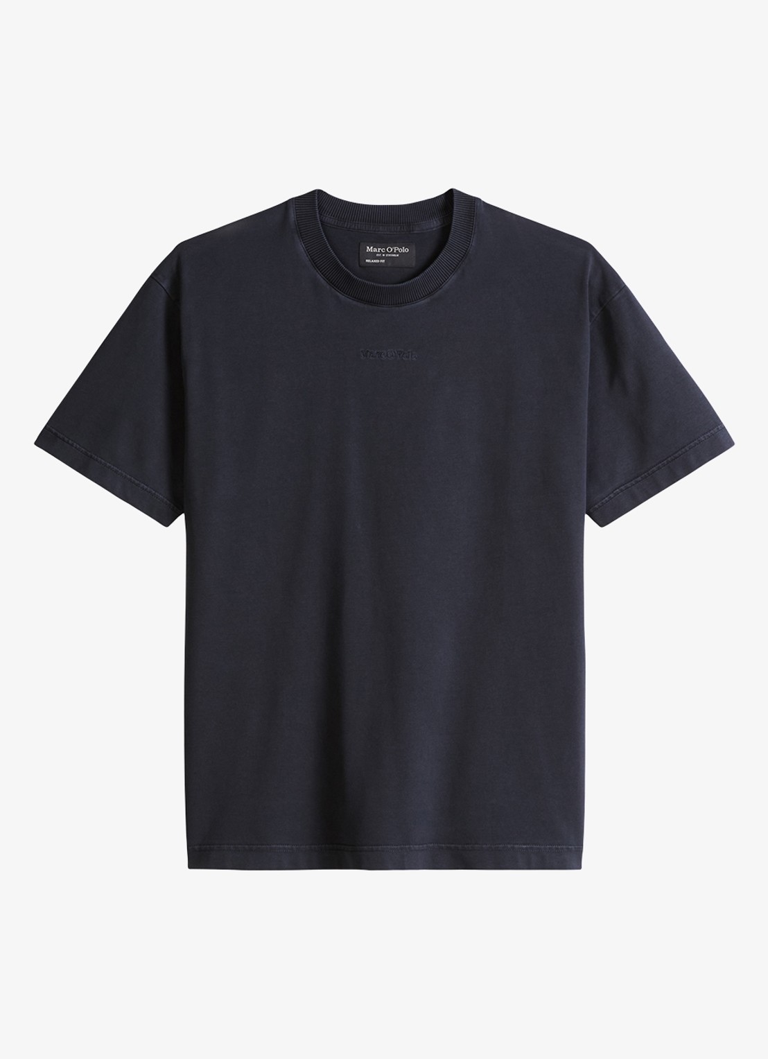 Marc O'Polo T-shirt met ronde hals - voorkant 2 donkerblauw
