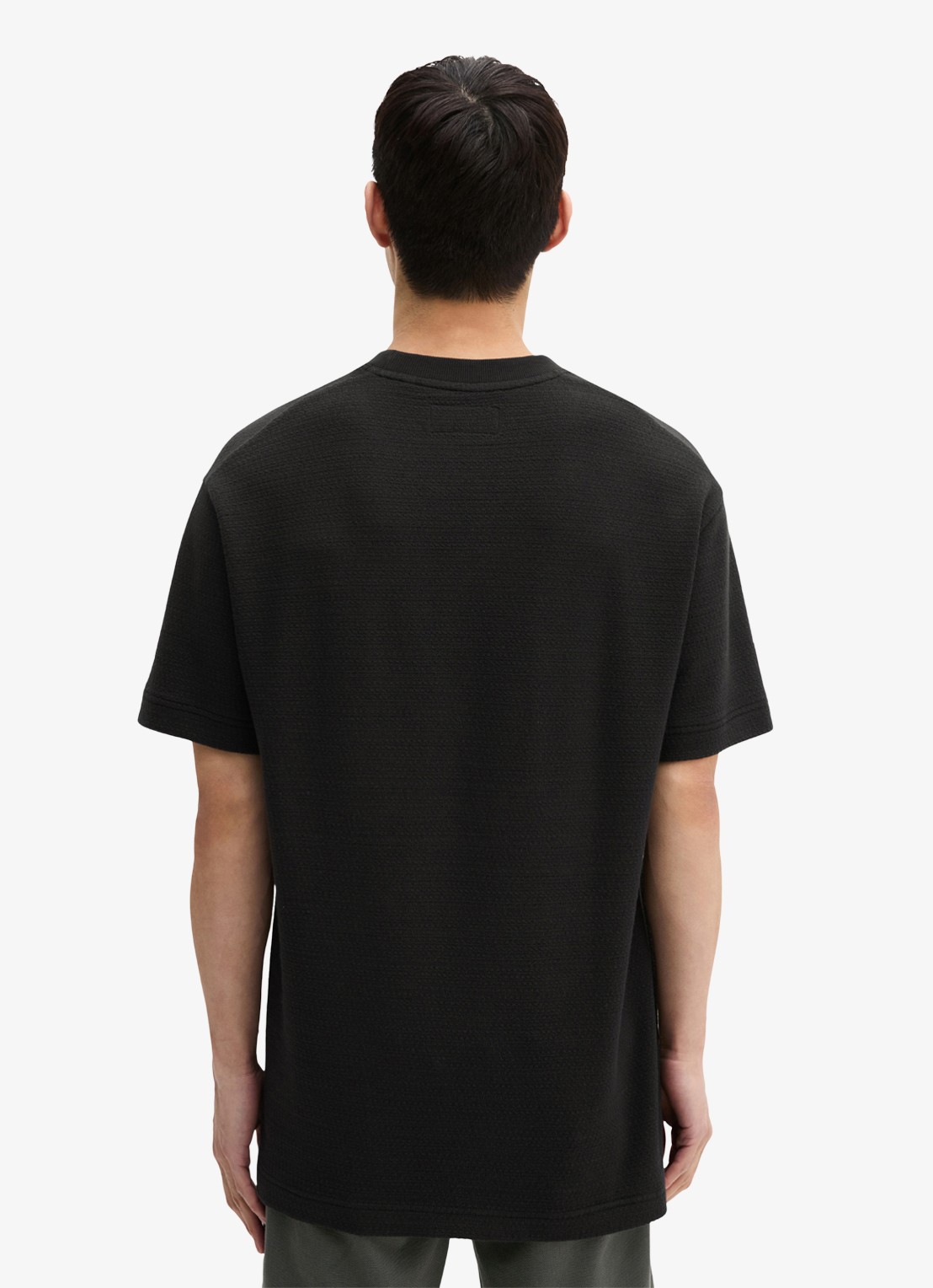 Marc O'Polo T-shirt met ronde hals - achterkant black-0001 / zwart