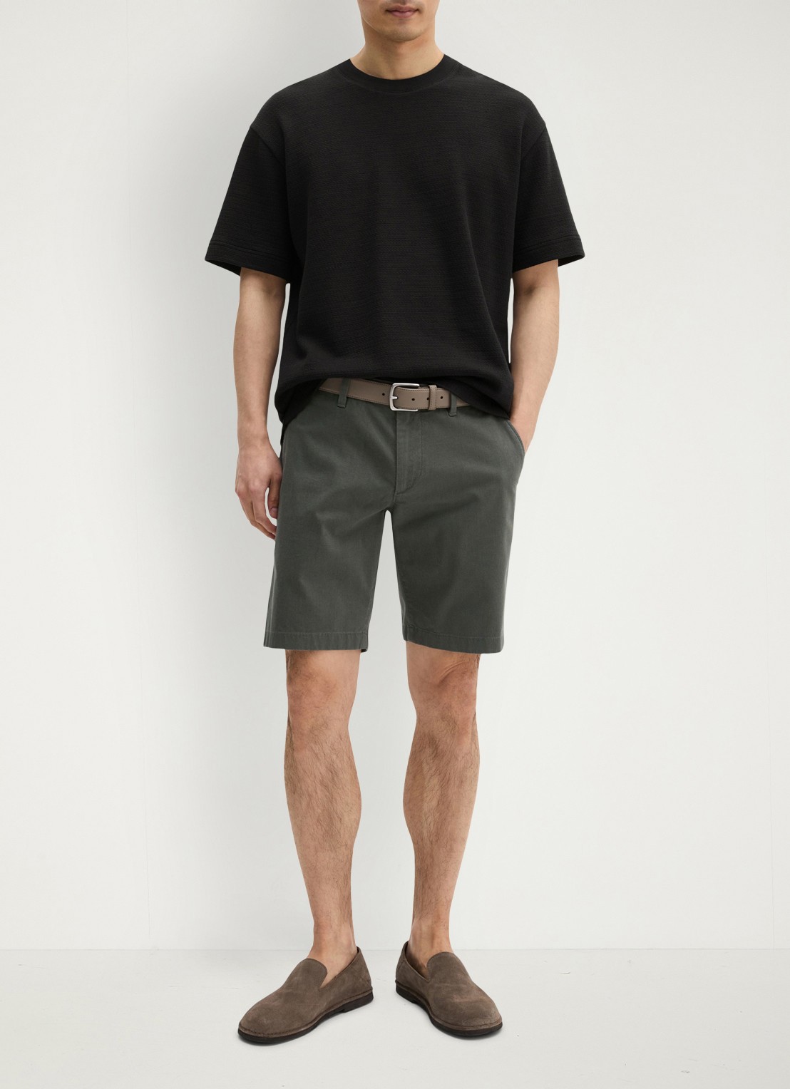 Marc O'Polo T-shirt met ronde hals - voorkant 3 black-0001 / zwart