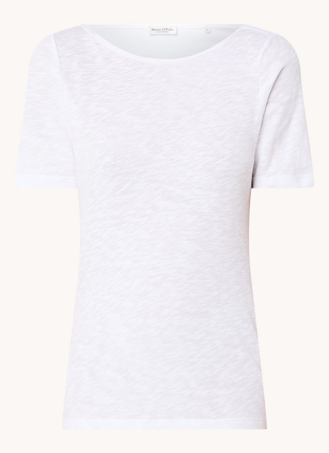 Marc O'Polo T-shirt met stretch - voorkant 2 wit