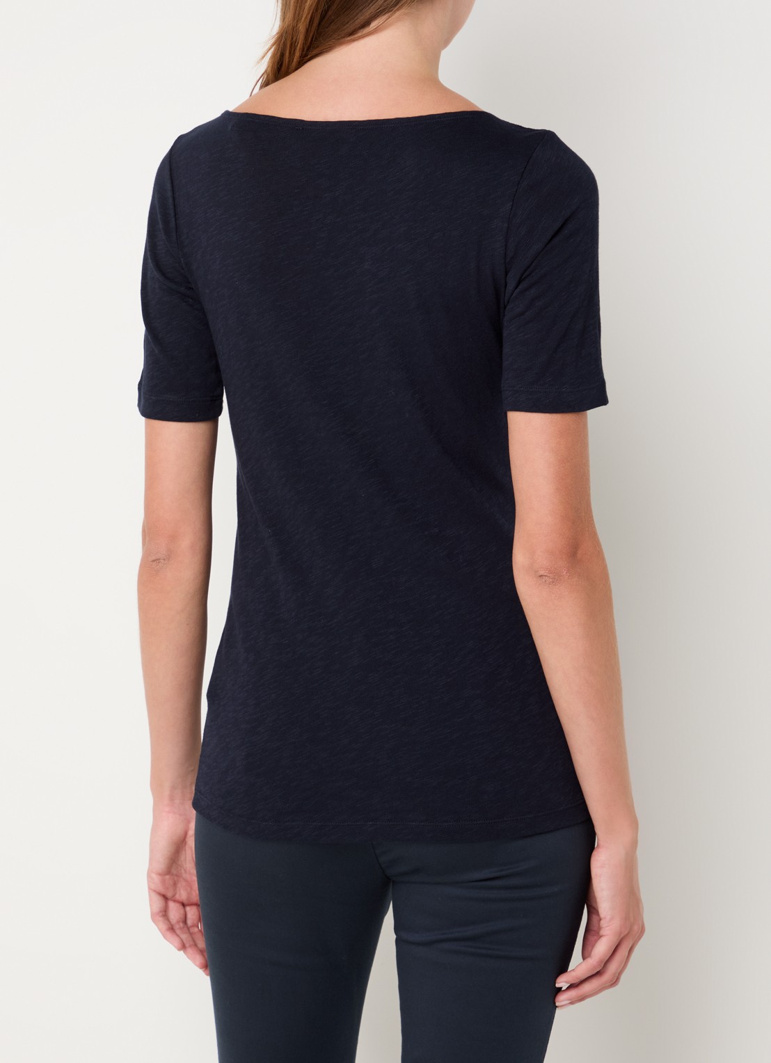 Marc O'Polo T-shirt met stretch - achterkant donkerblauw