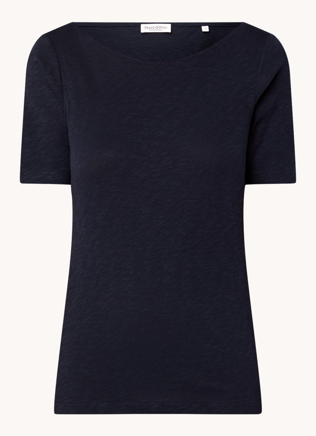 Marc O'Polo T-shirt met stretch - voorkant 2 donkerblauw
